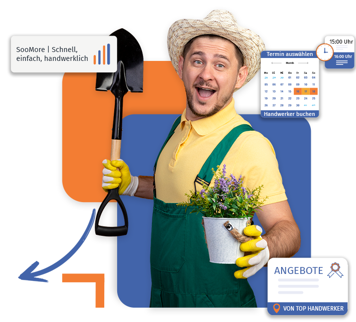 SooMore präsentiert ein Heroshot, das Gartenbauer in der Nähe auf eindrucksvolle Weise visualisiert,